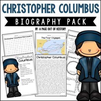 Preview of Christopher Columbus Biography Unit Pack Research Project Famous Explorers