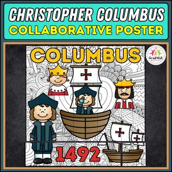 Preview of Christopher Columbus Collaborative Coloring Poster - Native American Heritage