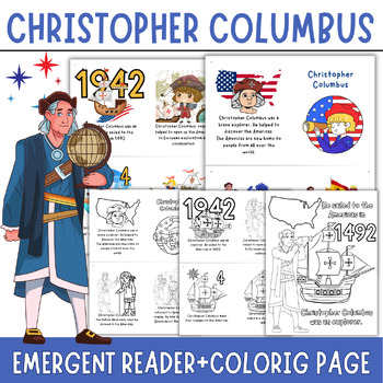 Preview of Columbus Day | Mini-Book Early Reader Printable Book for 1st and 2nd Graders
