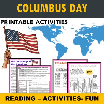 Preview of Christopher Columbus Day: Passage and Questions: Reading Comprehension Activity