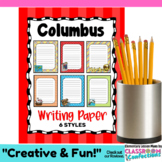 Christopher Columbus Day Writing Paper Colorful Display Idea