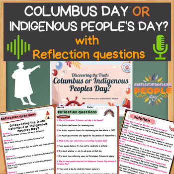 Preview of Christopher Columbus Day or Indigenous People's Day Slideshow with voice over