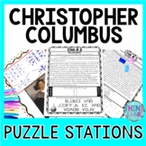 Christopher Columbus PUZZLE STATIONS Reading Activity - Co