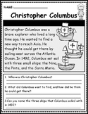 Christopher Columbus Exploration Adventure - K-2 Reading C