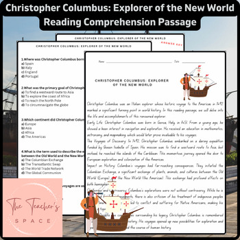 Preview of Christopher Columbus: Explorer of the New World Reading Comprehension Passage