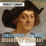 Christopher Columbus: Graphic Organizer Biography Summary 