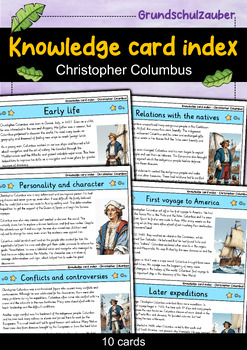 Preview of Christopher Columbus - Knowledge card index - Famous personalities (English)