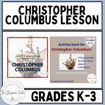 Preview of Christopher Columbus Lesson PLUS Activity Book Pair Pack for K-3 and Homeschool