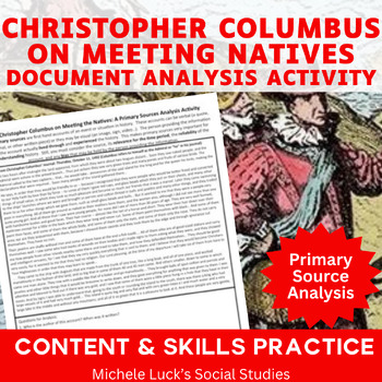 Preview of Christopher Columbus Meeting Natives American Document Analysis Activity