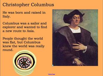 Preview of Christopher Columbus Notebook Lesson for the SmartBoard