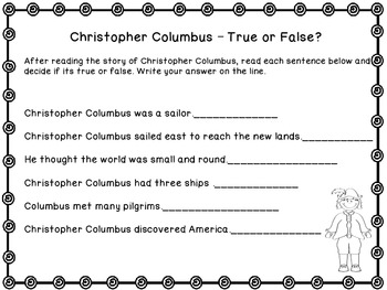 christopher columbus kindergarten lesson plans