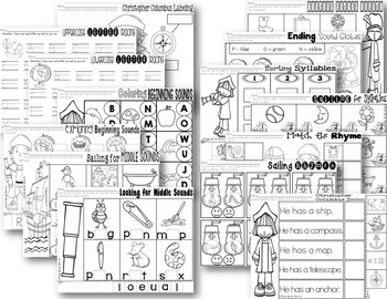 Christopher Columbus Printables Literacy and Math by Having Fun in