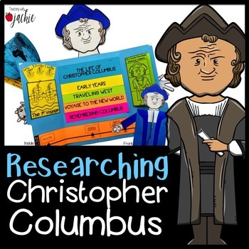 Preview of Christopher Columbus: QR Code Scavenger Hunt & Research Lap Book with Flip Book