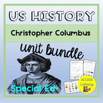 Preview of Christopher Columbus Unit for Special Education Leveled Adaptive Books
