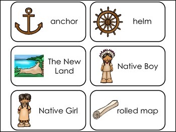 Christopher Columbus themed Picture Word Flash Cards. by Teach At Daycare