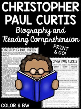 Preview of Christopher Paul Curtis Biography The Watsons Go to Birmingham or Bud, Not Buddy