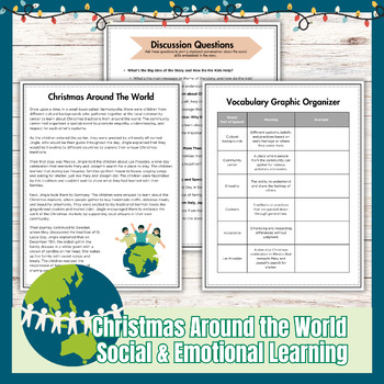 Preview of Chritmas Holiday Reading Comprehension for SEL - Christmas Around the World