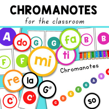 Preview of Chromanotes Solfege Classroom Bundle Clipart Boomwhackers