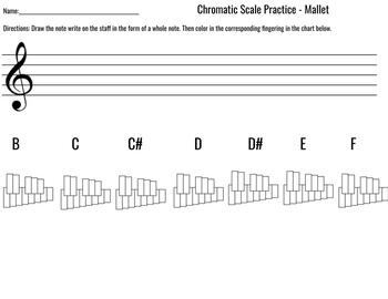 Preview of Chromatic Scale Worksheet