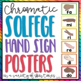 Chromatic Solfege Hand Sign Posters - Rainbow Color Borders