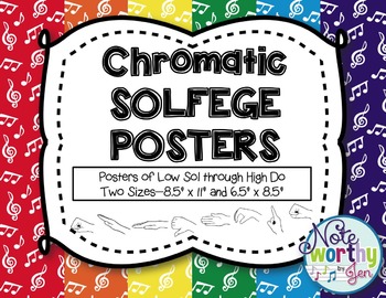 Preview of Chromatic Solfege Posters Curwen Hand Signs Rainbow Colors