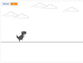 Chrome Dinosaur Game in Scratch, Chrome dino run Game