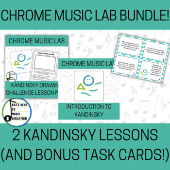 Preview of Chrome Music Lab Kandinsky Lessons BUNDLE - 2 Music Lesson Plans and Task Cards
