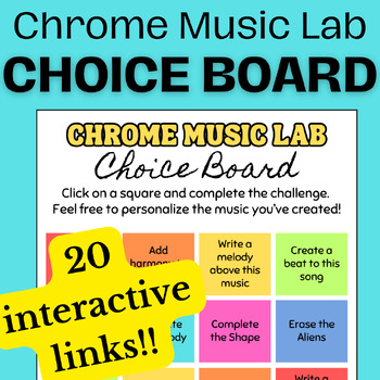 Preview of Chrome Music Lab Song Maker CHOICE BOARD Activity