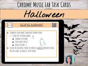 Preview of Chrome Music Lab Song Maker Task Cards | Halloween