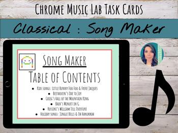 Preview of Chrome Music Lab Task Cards | Composing Classical Music