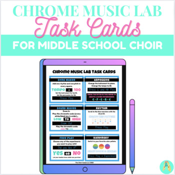 Preview of Chrome Music Lab Task Cards for Middle School Choir | Sub Plans