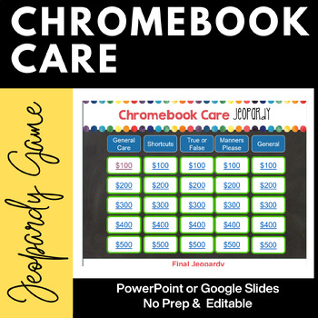 Preview of Chromebook Care Jeopardy