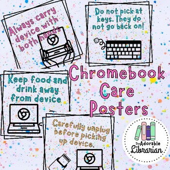 Preview of Chromebook Rules Expectations Care Posters