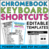 Editable Chromebook Keyboard Shortcuts Cards and Posters
