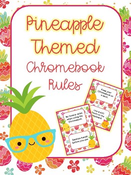 Preview of Chromebook Rules - Pineapple Themed