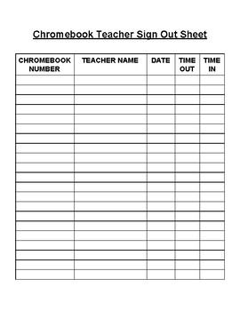 Preview of Chromebook Sign Out Sheet