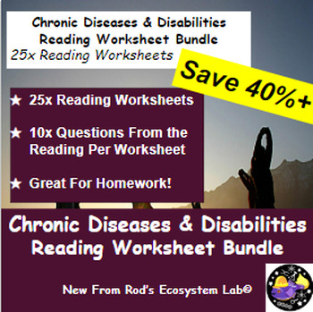 Preview of Chronic Diseases & Disabilies Chapter Reading Worksheet Bundle *Editable**