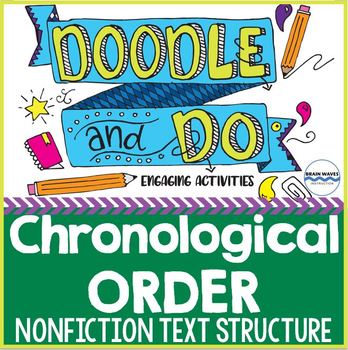 Preview of Chronological Order Text Structure - Sequence Doodle Notes & Learning Activities