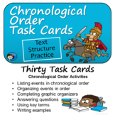 Chronological Order- Text Structure Task Cards - Print and