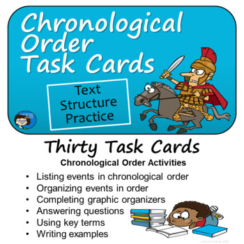 Preview of Chronological Order - Text Structure Task Cards - Print and Easel Versions