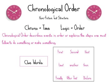 Preview of Chronological Text Structure Anchor Chart