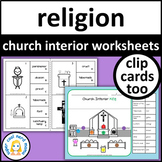 Parts of a Catholic Church Worksheets and Clip Cards