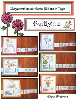 Preview of Chrysanthemum Activities Chrysanthemum-Themed Name Cards and Slider Craft