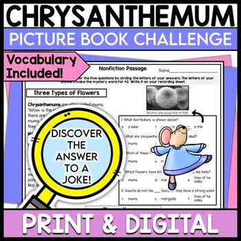 Preview of Chrysanthemum BOOK ACTIVITIES Digital and Print