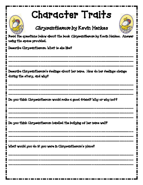 chrysanthemum-character-traits-worksheets-by-simplify-and-teach-tpt