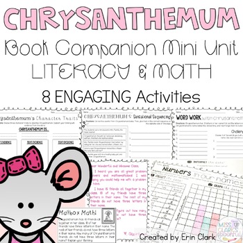 Preview of Chrysanthemum Story Unit Math & Literacy Center Activities