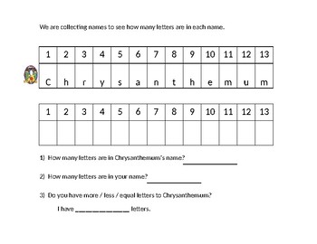 Preview of Chrysanthemum: Graphing Your Name