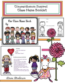 Preview of Chrysanthemum Name Activities Chrysanthemum-Inspired Class Name Booklet