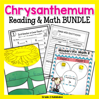 Preview of Chrysanthemum Reading and Math Activities Bundle