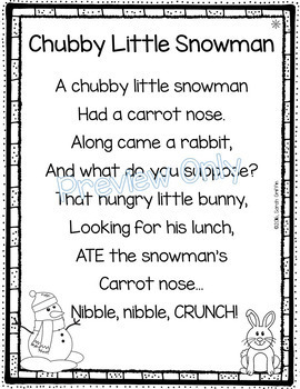 Preview of Chubby Little Snowman - Winter Poem for Kids